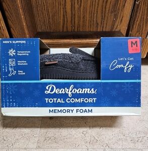 Dearfoams Memory Foam Mens Slippers Brand new in box